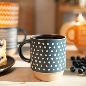 Puntíkatý hrnek | GRANTI | tmavě modrá | 0,28 l | 860855 Homla