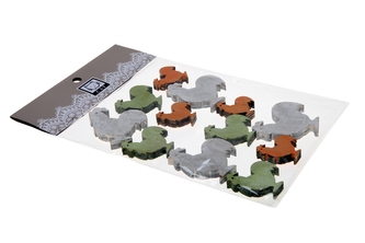 Dřevěná ozdoba nalepovací kohoutek 12ks