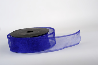 Stuha organza SNOW 4cm x 9,1m TM. MODRÁ