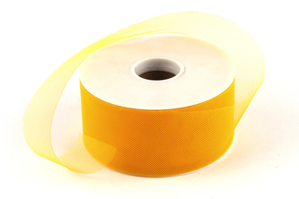 Stuha tylová 5cm x 50m ŽLUTÁ