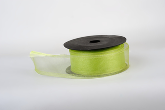 Stuha organza SNOW 4cm x 9,1m SV. ZELENÁ