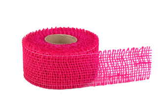 Jutová stuha jemná 5cm x 5m 10 TM. RŮŽOVÁ