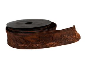 Textilní mačkaná stuha hnědá