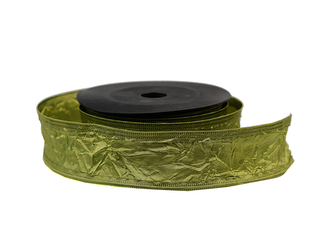 Textilní mačkaná stuhazelená