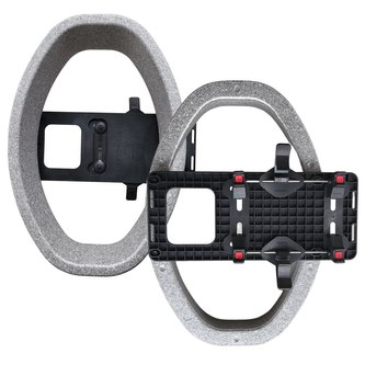 Šedý držák na nosič jízdího kola pro milovaný košík