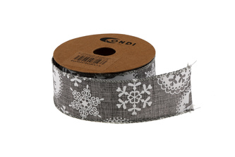 Vánoční polyjutová stuha 4cm x 5m AJ1604 20-stříbrná