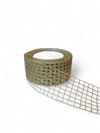 Jutavá stuha klasik 5 cm zlatá