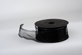 Stuha organza SNOW 4cm x 9,1m ČERNÁ