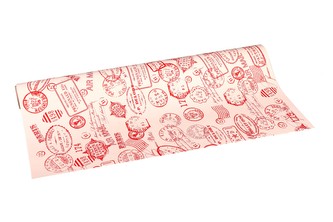 Floristická fólie s razítkem červená