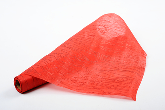 Vlizelín dekorativní a aranžerský s glitrem 37,5cm ČERVENÝ