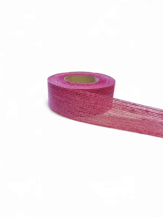 Stuha juta gáza 4 cm růžová