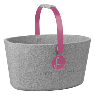 Milovaný košík LIEBLINGSKORB šedý s purpurovou