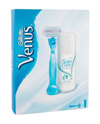 Gillette Venus holicí strojek s jednou hlavicí 1 ks + gel na holení Satin Care Pure & Delicate 75 ml