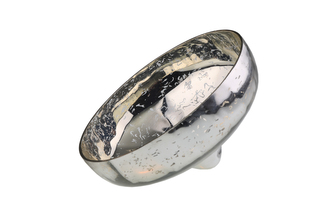 Svícen skleněný plovoucí 12,5 cm rolnické stříbro