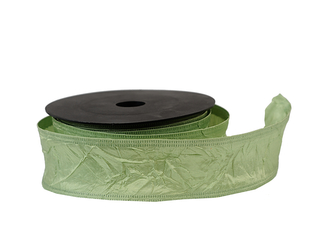 Textilní mačkaná stuha jarní zelená