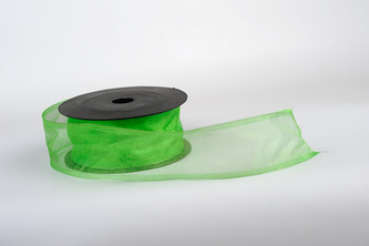 Stuha organza SNOW 4cm x 9,1m ZELENÁ