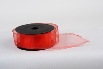 Stuha organza uni 4cm x 10m ČERVENÁ