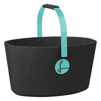Milovaný košík LIEBLINGSKORB černý s tyrkysovou
