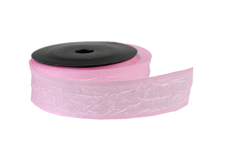 Textilní mačkaná stuha světle růžová