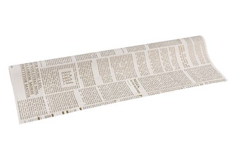 Floristická fólie novinový design bílá se zlatou