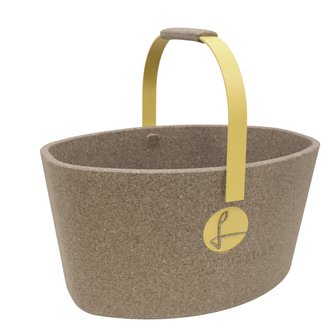 Milovaný košík LIEBLINGSKORB šedý s pastelově žlutou