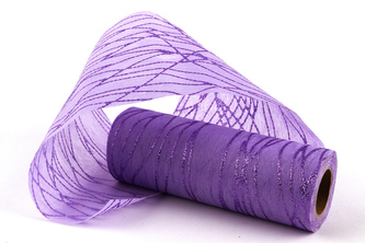 Vlizelín dekorativní a aranžerský s glitrem 12,5cm FIALOVÝ