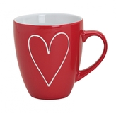 Hrnek červený srdce 350 ml