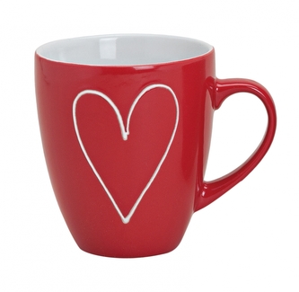 Hrnek červený srdce 350 ml