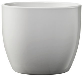 Keramický květináč Basel lesklý 12 cm světle šedý