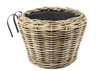 Proutěný závěsný koš šedý 31x20 cm s plastovým vkladem