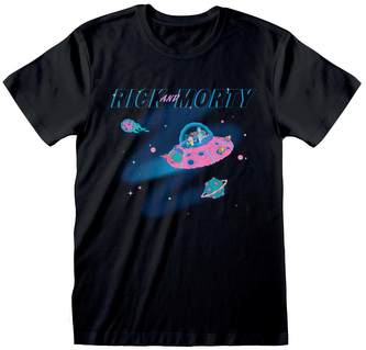 Pánské tričko Rick And Morty: In Space (M) černá bavlna