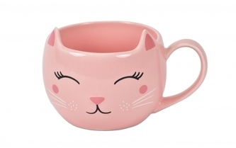 Hrnek s kočkou Zap růžový 300 ml