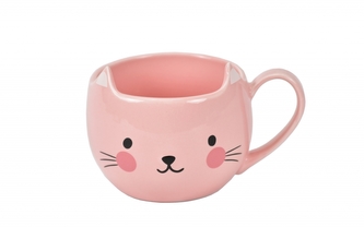 Hrnek s kočkou Zip růžový 300 ml