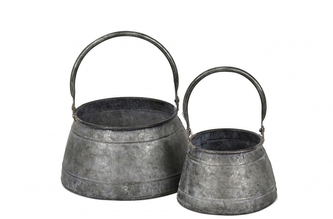 Obal na květiny Zen šedý sada 2 ks