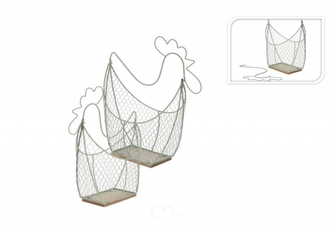 Drátěný koš Slepička sada 2 ks zelený