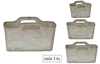 Obal na květiny Glen sv. šedý sada 3 ks