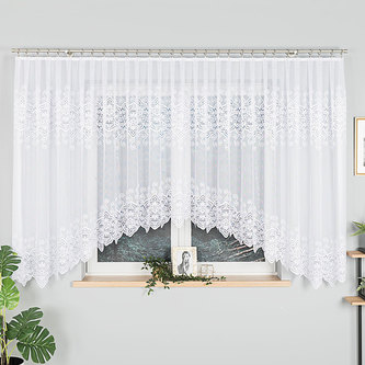 Dekorační krátká vzorovaná záclona na žabky CELINA 160 bílá 500x160 cm MyBestHome