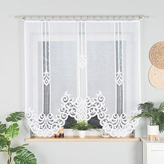 Dekorační oblouková krátká záclona na žabky ARALIA 160 bílá 160x160 cm MyBestHome