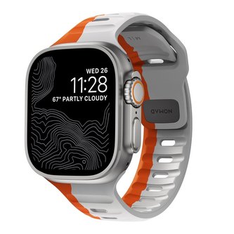 Nomad Sport Strap, Lunar Gray/Ultra Orange - Apple Watch 49mm/45mm/44mm/42mm