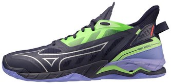 Mizuno WAVE MIRAGE 5 / EBlue/TechGreen/Lolite Velikost boty: 44.5/10.0