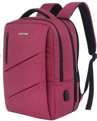 CANYON BPE-5 batoh pro 15.6" ntb, 40 x 30 x 12cm (+6cm), růžový
