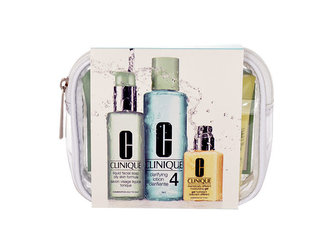 Clinique 3-Step Skin Care čisticí voda Clarifying Lotion 4 30 ml + hydratační gel Dramatically Different 30 ml + čisticí mýdlo Liquid Facial 30 ml