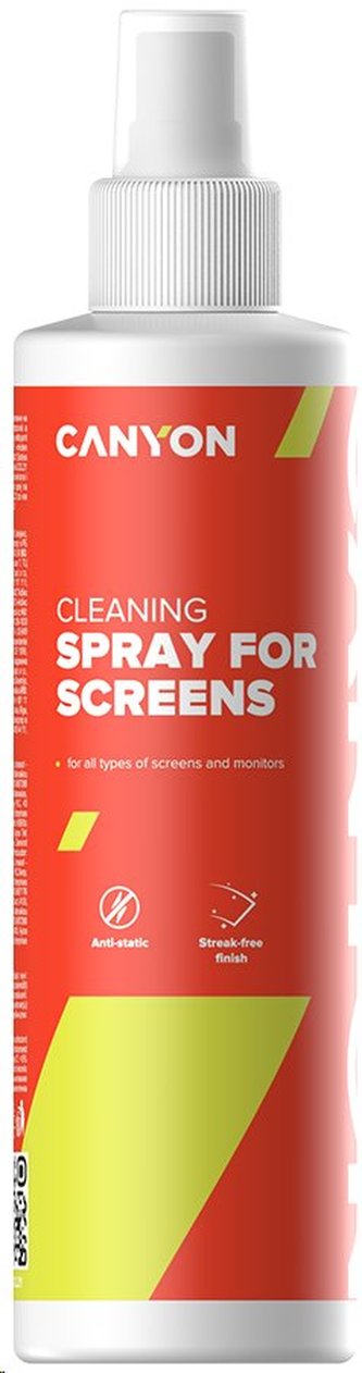 CANYON Čistící sprej CCL22 na plastové a kovové povrchy 250ml, antistatický, desinfekční