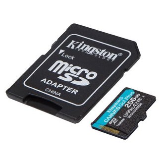 Kingston paměťová karta 256GB microSDXC Canvas Go Plus 170R A2 U3 V30 Card + ADP