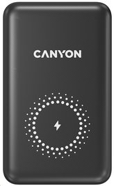 CANYON powerbanka PB-1001B PD&QC3.0,10 000mAh,Qi&AppleMagSafe,In 5/9V (Lightning/USB-C),Out 5/9/12V (USB-A+USB-C),černá
