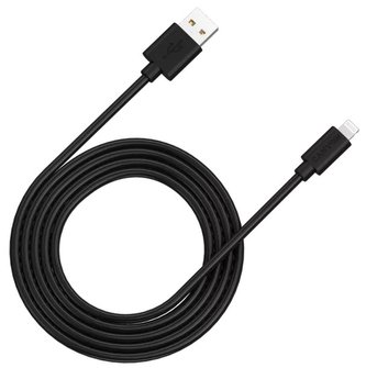 CANYON nabíjecí kabel Lightning MFI-12, 26MB/s, 5V/2.4A, Apple certifikát, délka 2m, černá