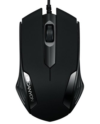 CANYON myš optická drátová, 3 tlačítka, 1000dpi, černá