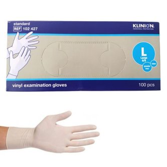 Rukavice jednorázové vinylové nepudrované L