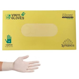 Rukavice jednorázové vinylové nepudrované M