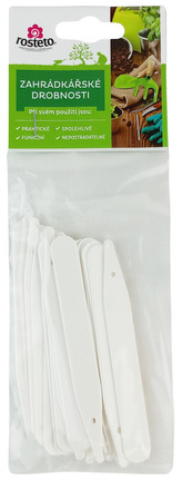 Jmenovka zapich Rosteto L 4 bílá 10x1,4 cm (sada 20ks) rovná